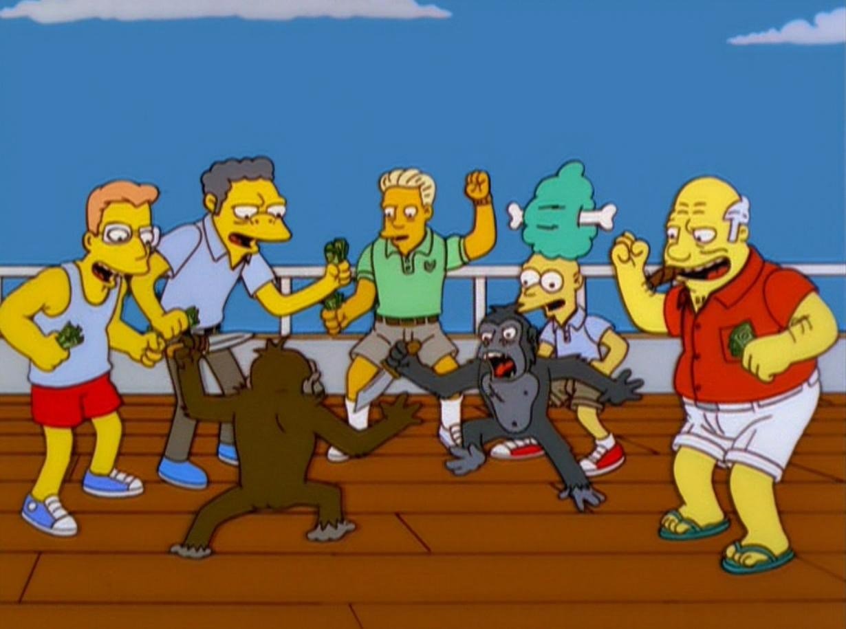 Simpsons Monkey Fight Meme Template MeMesPortal