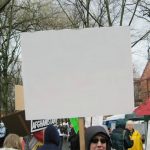 Blank protest sign