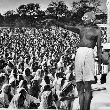 Mahatma Gandhi Giving Speech
